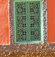 Image showing  window in red  and old construction wal brick historical