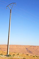 Image showing   utility pole in africa morocco energy and distribution pylon