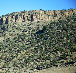 Image showing valley in   africa morocco the atlas dry mountain ground isolate