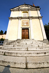 Image showing  lombardy    in  the cadrezzate   old   church  closed brick tow