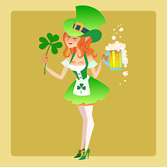 Image showing Girl elf green costume St. Patrick day