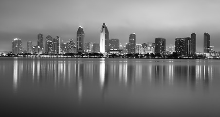 Image showing Late Night Coronado San Diego Bay Downtown City Skyline