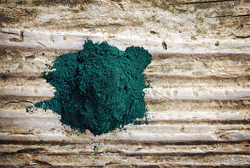 Image showing heap of spirulina algae powder