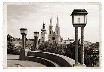 Image showing Vintage photo Panoramic Zagreb