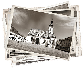 Image showing Vintage photo St. Mark' church Zagreb