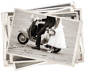 Image showing Vintage photos with newlywed