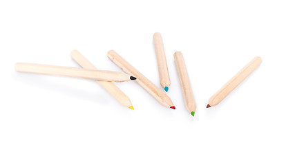 Image showing Various color pencils on white background