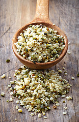 Image showing spoon of hemp seeds