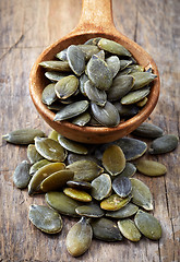 Image showing spoon of squash seeds