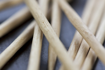 Image showing Pile of wooden toothpicks