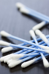 Image showing Random pile of cotton ear buds