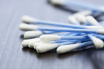 Image showing Random pile of cotton ear buds