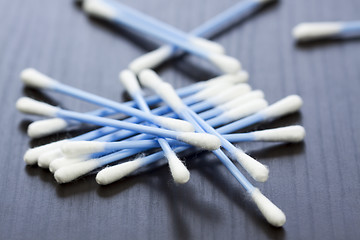 Image showing Random pile of cotton ear buds