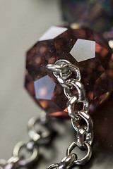 Image showing Attractive shiny purple beads on jewellery