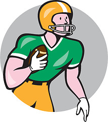 Image showing American Football Player Rusher Circle Retro