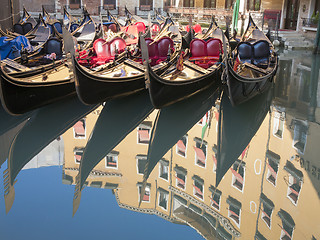 Image showing Venice gondolas