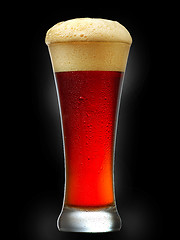 Image showing glass of dark beer