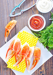 Image showing boiled crab claws