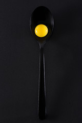 Image showing Quail eggs in spoon