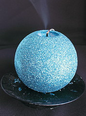 Image showing blue ball candle