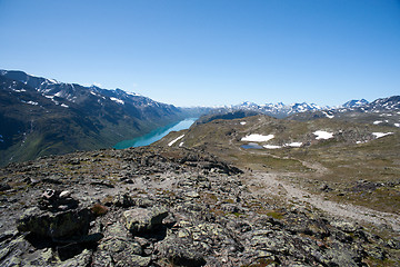 Image showing Besseggen Ridge in Jotunheimen National Park, Norway