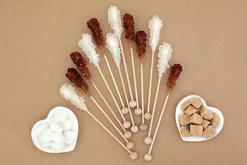 Image showing Sugar Cubes and Crystal Lollipops