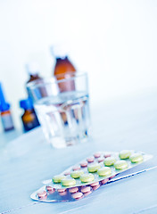 Image showing pills and water