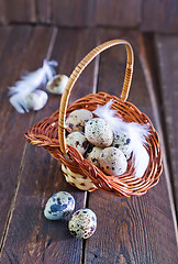 Image showing raw quail eggs