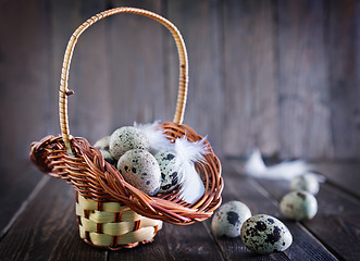 Image showing raw quail eggs