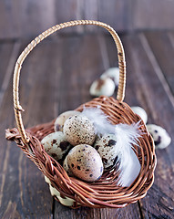 Image showing raw quail eggs