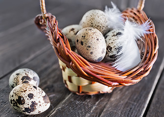 Image showing raw quail eggs