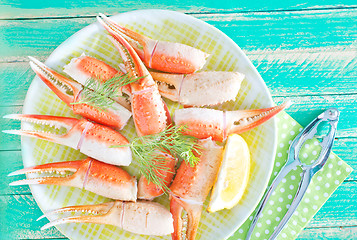 Image showing boiled crab claws