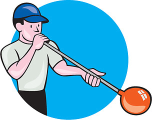 Image showing Glassblower Glassblowing Cartoon Circle