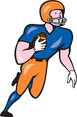 Image showing American Football Player Rusher Run Cartoon