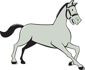 Image showing Horse Trotting Side Cartoon Isolated
