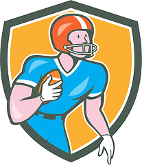 Image showing American Football Player Rusher Shield Retro