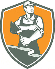 Image showing Tiler Plasterer Mason Trowel Shield Retro