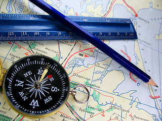 Image showing compass & map 2