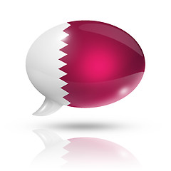 Image showing Qatar flag speech bubble