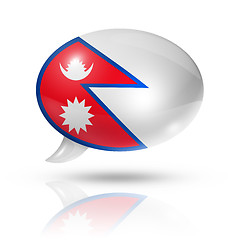 Image showing Nepalese flag speech bubble