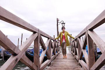 Image showing Beautiful woman in Venice