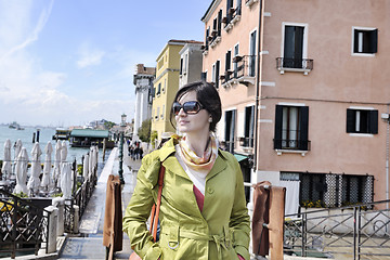 Image showing Beautiful woman in Venice