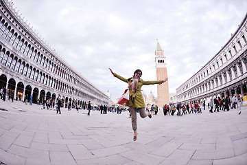 Image showing Beautiful woman in Venice