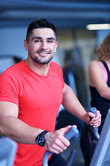 Image showing man running on the treadmill