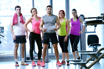 Image showing Group of people exercising at the gym