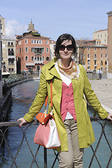 Image showing Beautiful woman in Venice