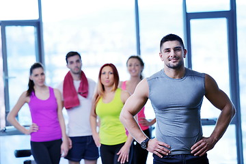 Image showing Group of people exercising at the gym