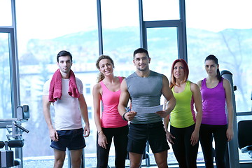 Image showing Group of people exercising at the gym