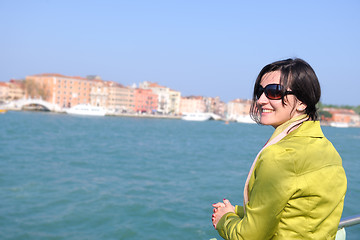 Image showing Beautiful woman in Venice