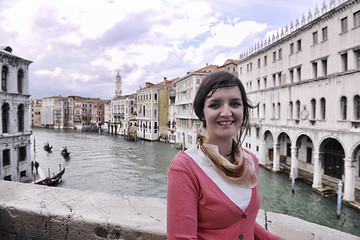 Image showing Beautiful woman in Venice